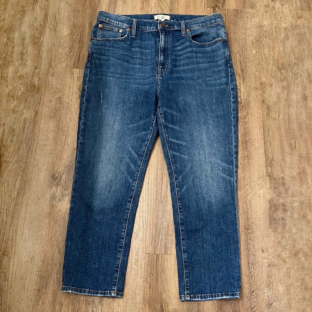 Madewell Women's Blue The High-Rise Slim Crop Denim Boyjean Size 32 - Picture 4 of 11